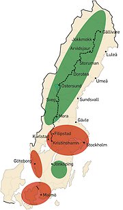 Karta över grot i Sverige